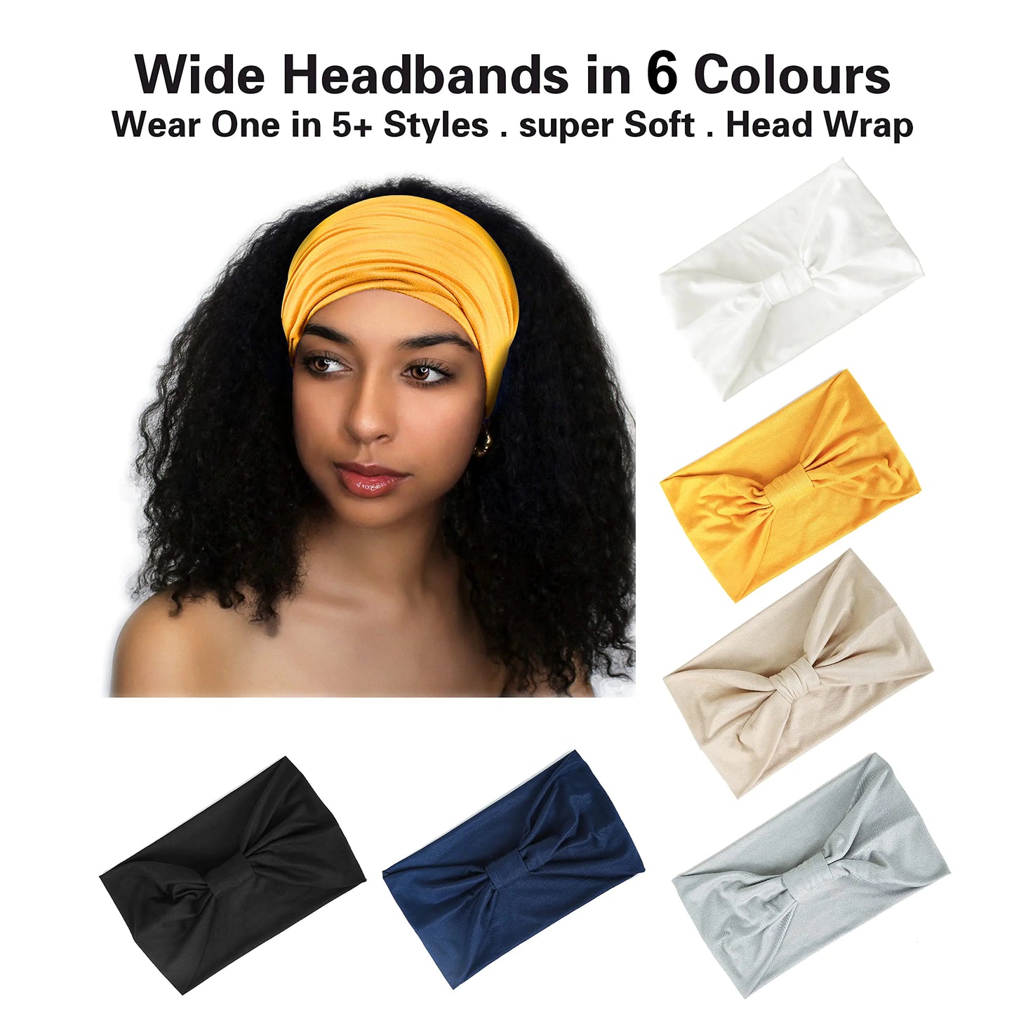 GILI 6 Pack Wide Headbands for Women