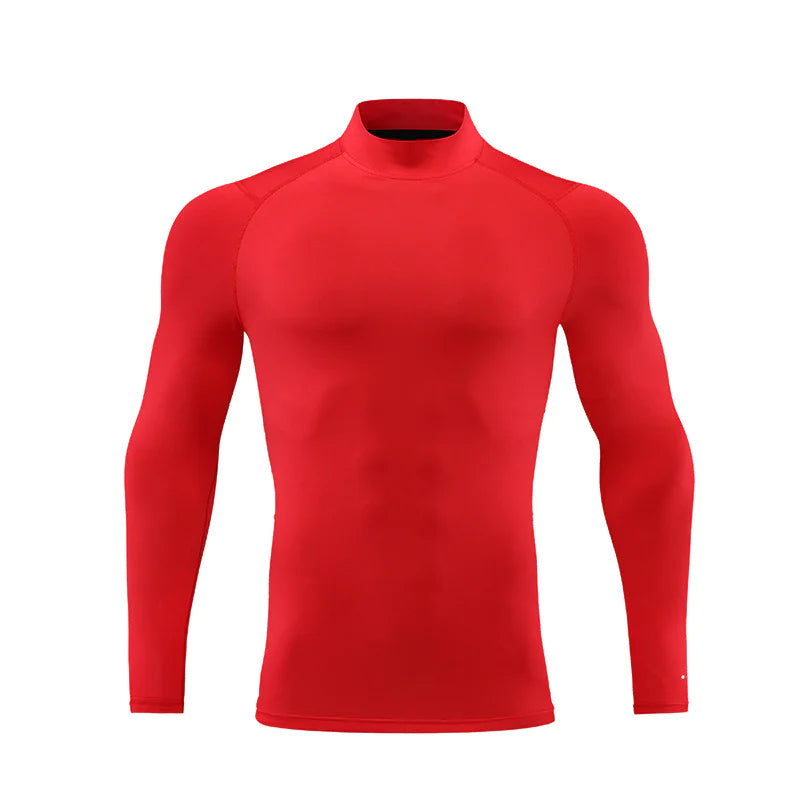 Reflective Stand Collar Compression Shirt