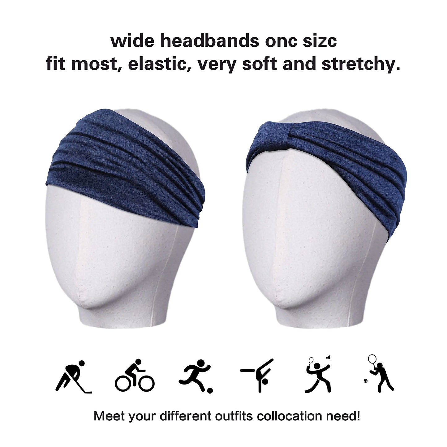 GILI 6 Pack Wide Headbands for Women