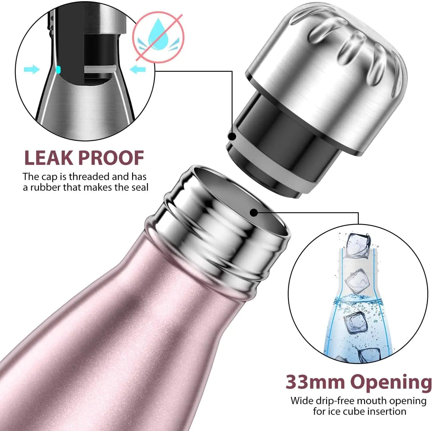 17oz Stainless Steel Water Bottle