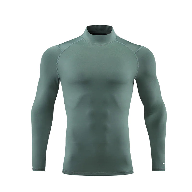 Reflective Stand Collar Compression Shirt